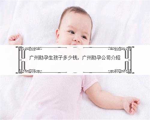 广州助孕生孩子多少钱，广州助孕公司介绍