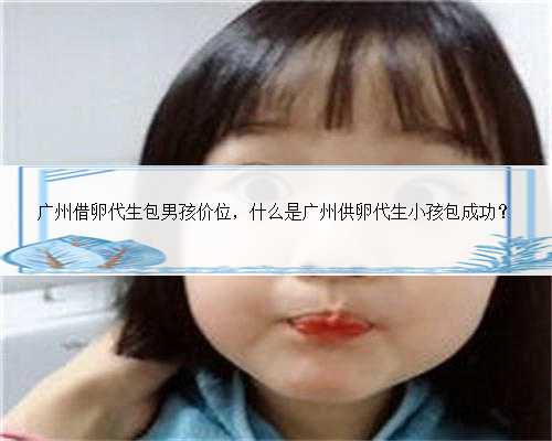 广州借卵代生包男孩价位，什么是广州供卵代生小孩包成功？