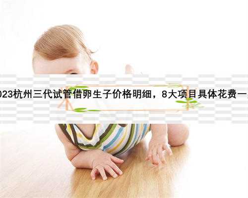 2023杭州三代试管借卵生子价格明细，8大项目具体花费一览